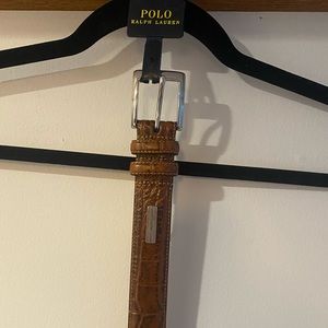 Ralph Lauren Polo Men’s Dark Brown Leather Belt 34
